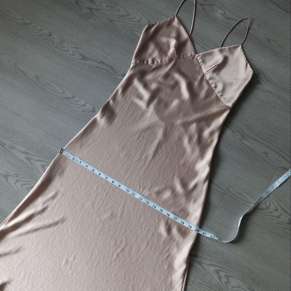 Silk Mason 100% Mulberry Silk Slip Midi Dress Desert Rose L - Picture 11 of 16